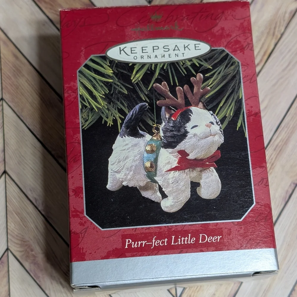 Vintage Hallmark 1998 Kitty Keepsake Ornament Purr-fect Little Deer